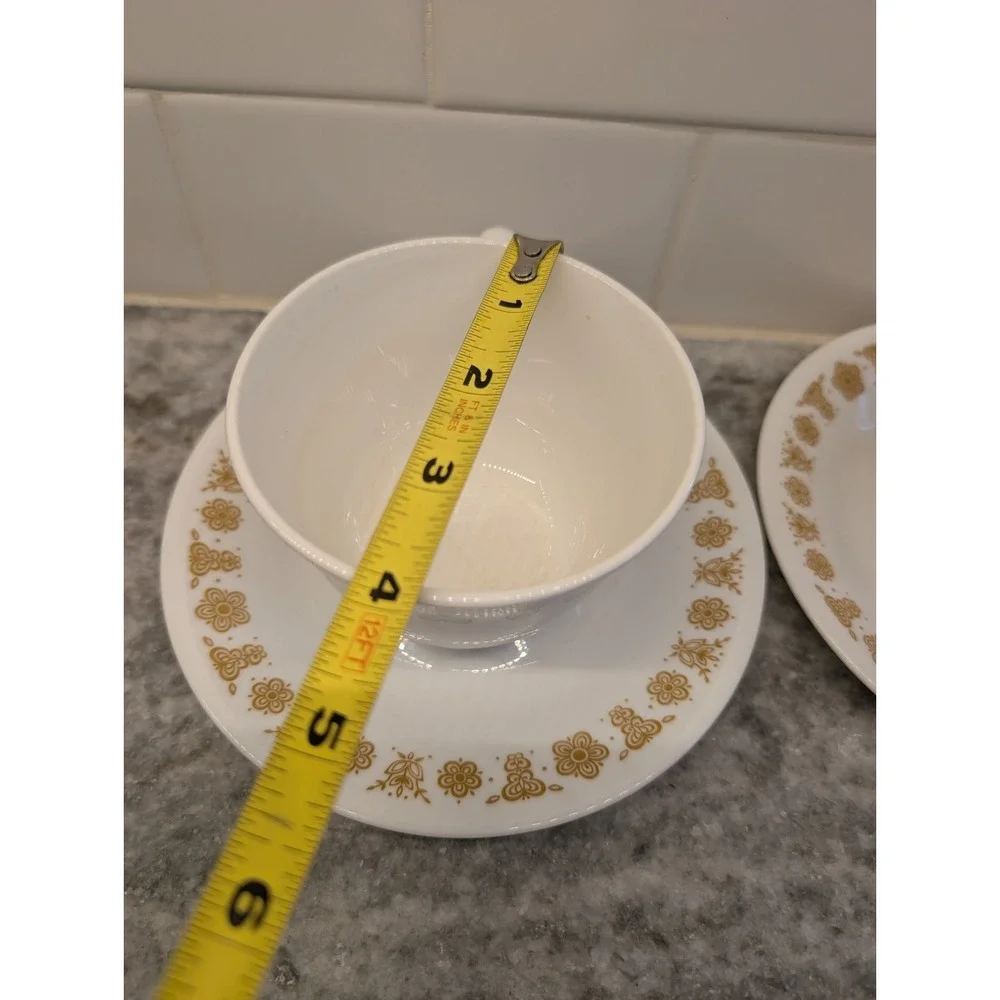VTG Corelle Livingware Butterfly Gold Cup & Saucer Set of 2 Retired Replacements